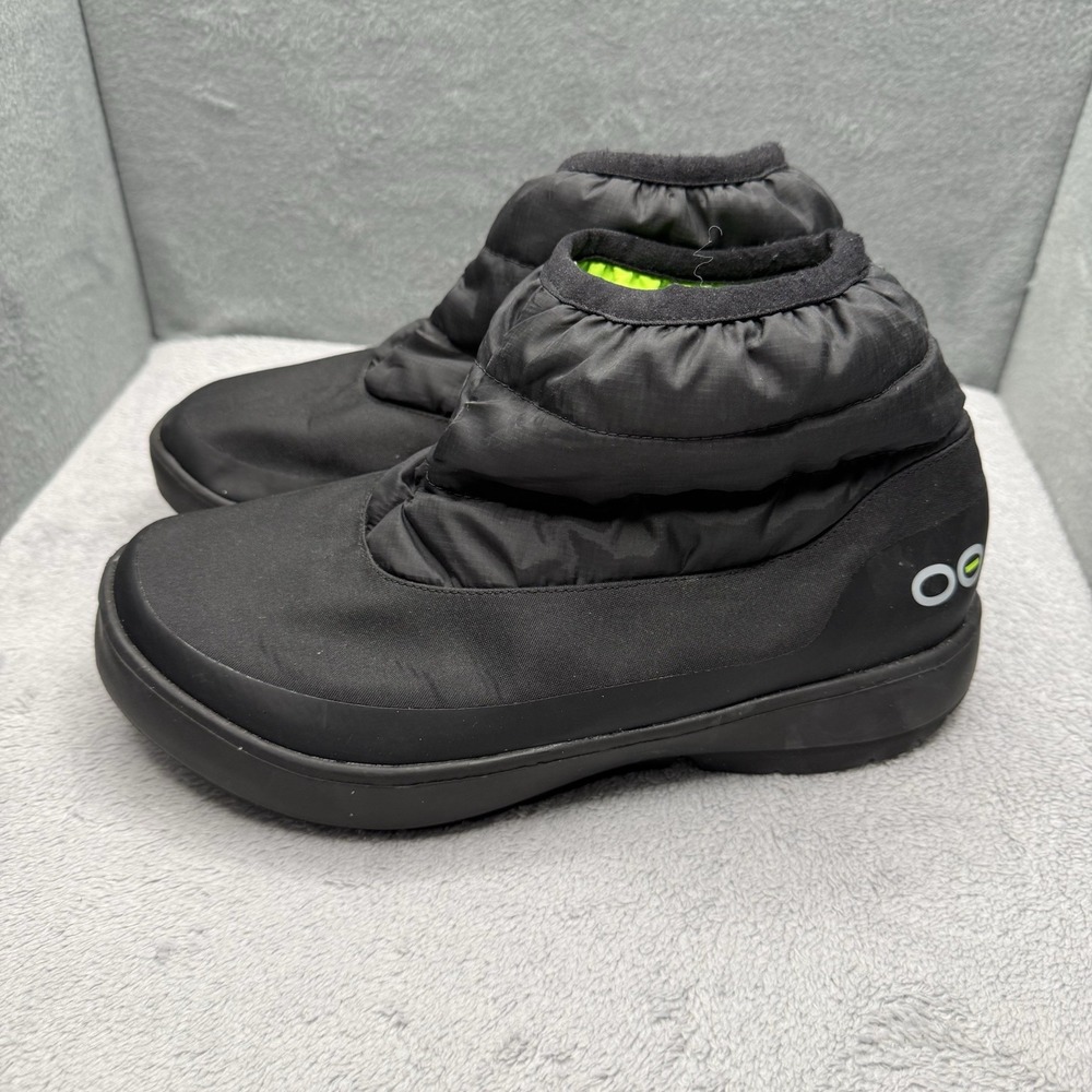 OOFOS OOmg High Top Bootie Women 9 EU 40 Black Lime Recovery Shoes Q1-252018-4